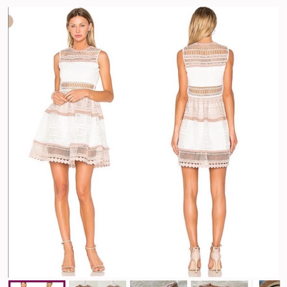 Elegant White and Cream Lace Dress